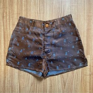 Jean Paul Gaultier satin skull mini shorts